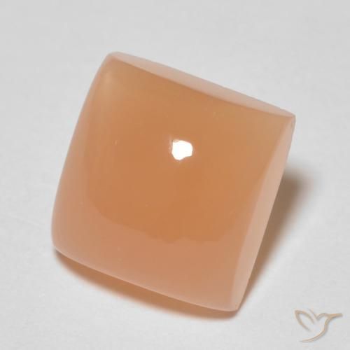 Pierre de lune Medium Light-Orange naturelle Carré, 2.12 ct, Transparent