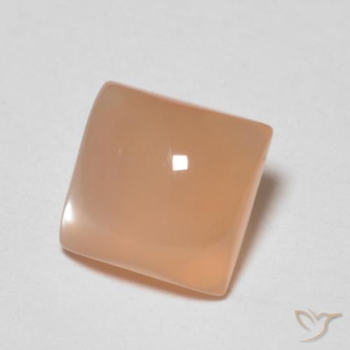 Pierre de lune Orange cantaloup naturelle Carré, 1.14 ct, Transparent