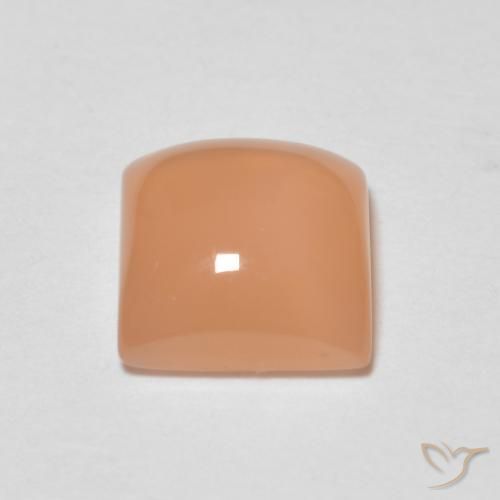 Pierre de lune Orange cantaloup naturelle Carré, 1.14 ct, Transparent