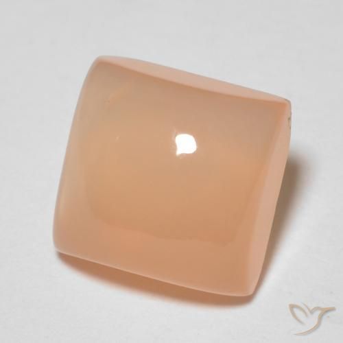 Pierre de lune Orange cantaloup naturelle Carré, 2.15 ct, Transparent