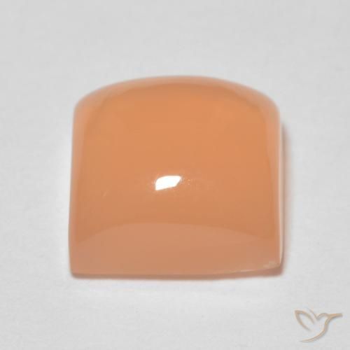 Pierre de lune Orange cantaloup naturelle Carré, 2.15 ct, Transparent