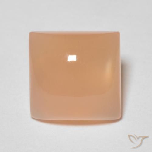 Pierre de lune Orange cantaloup naturelle Carré, 1.76 ct, Transparent