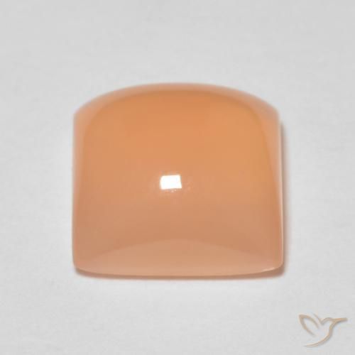 Pierre de lune Orange cantaloup naturelle Carré, 1.76 ct, Transparent