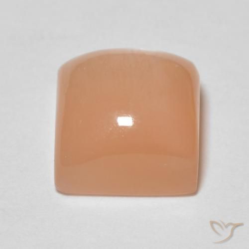 Pierre de lune Orange moyen naturelle Carré, 2.28 ct, Transparent