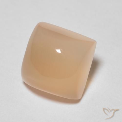 Pierre de lune Orange moyen naturelle Carré, 1.69 ct, Transparent
