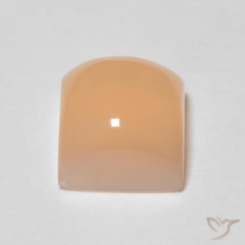 Pierre de lune Orange moyen naturelle Carré, 1.69 ct, Transparent