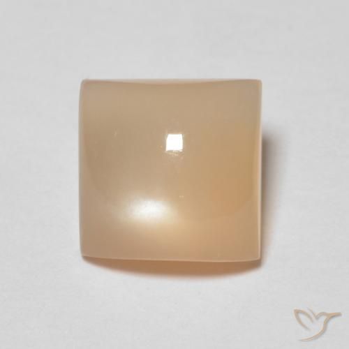 Pierre de lune Orange moyen naturelle Carré, 1.31 ct, Transparent
