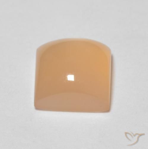 Pierre de lune Orange moyen naturelle Carré, 1.31 ct, Transparent