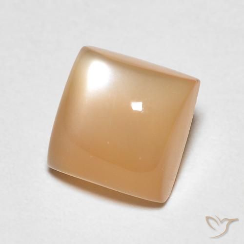 Pierre de lune Doré pêche léger naturelle Carré, 1.35 ct, Transparent