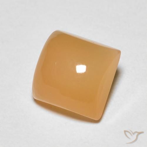 Pierre de lune Mandarine doré naturelle Carré, 1.18 ct, Transparent