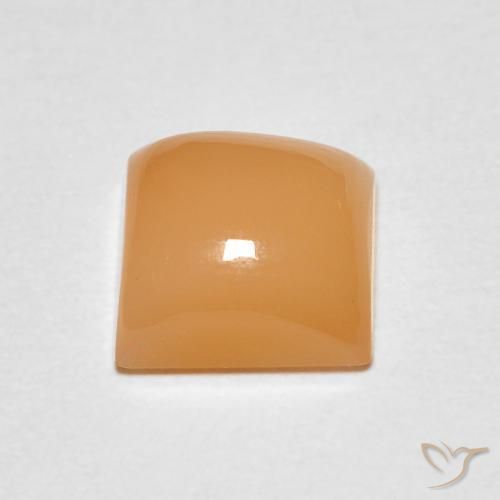 Pierre de lune Mandarine doré naturelle Carré, 1.18 ct, Transparent