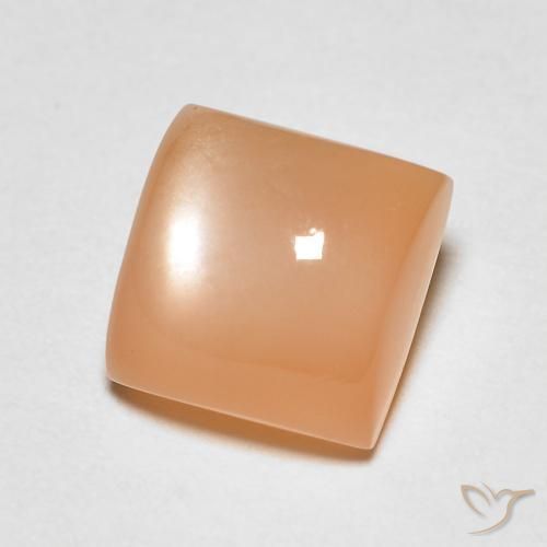 Pierre de lune Medium Light-Orange naturelle Carré, 2.22 ct, Transparent