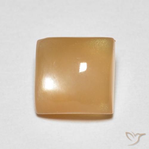 Pierre de lune Orange crémeux naturelle Carré, 1.14 ct, Transparent
