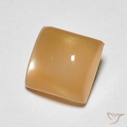 Pierre de lune Orange crémeux naturelle Carré, 1.14 ct, Transparent