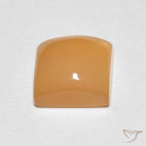 Pierre de lune Orange crémeux naturelle Carré, 1.14 ct, Transparent