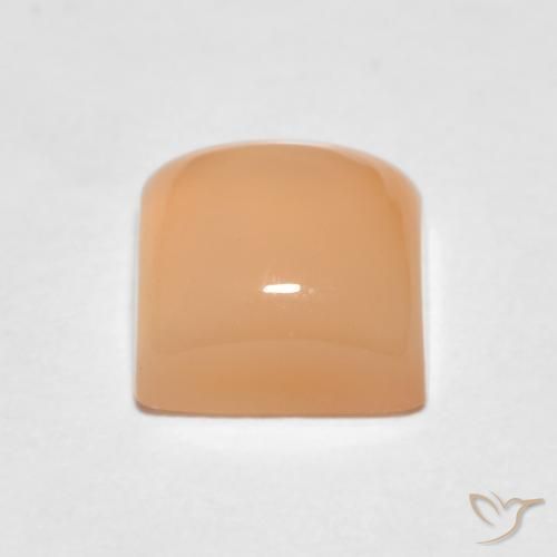 Pierre de lune Orange cantaloup naturelle Carré, 1.30 ct, Translucide