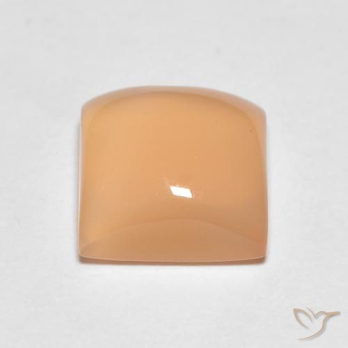 Pierre de lune Orange cantaloup naturelle Carré, 1.95 ct, Translucide