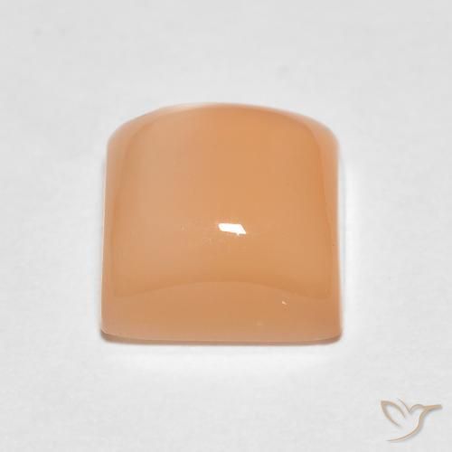 Pierre de lune Orange cantaloup naturelle Carré, 2.14 ct, Translucide