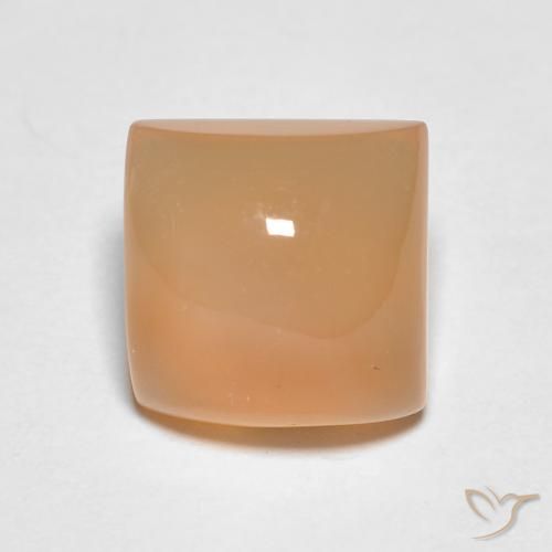 Pierre de lune Pêche Orange naturelle Carré, 2.13 ct, Translucide