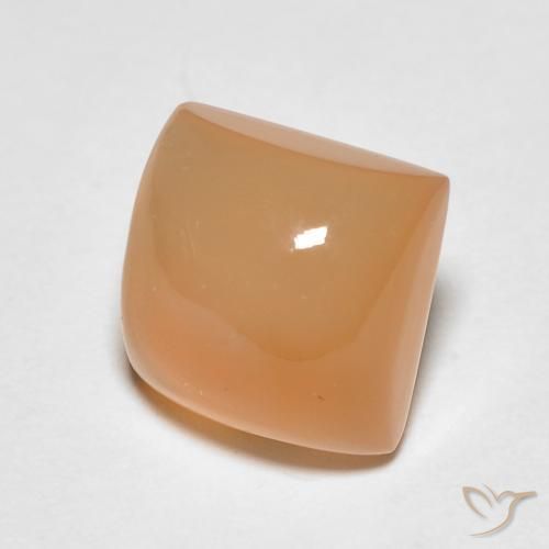 Pierre de lune Pêche Orange naturelle Carré, 2.13 ct, Translucide