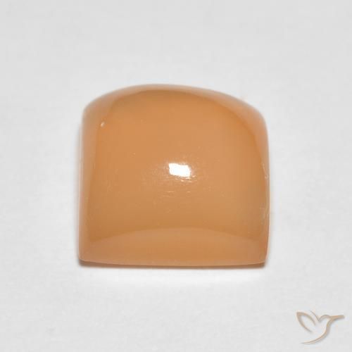 Pierre de lune Pêche Orange naturelle Carré, 2.13 ct, Translucide