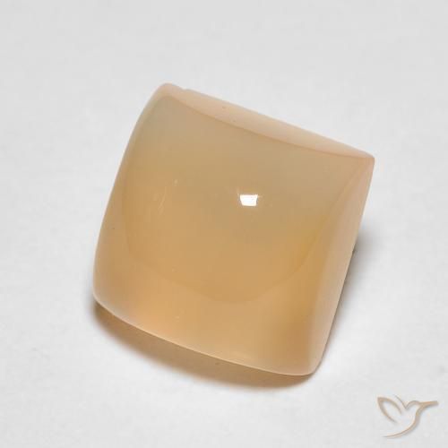 Pierre de lune Orange moyen naturelle Carré, 1.61 ct, Translucide