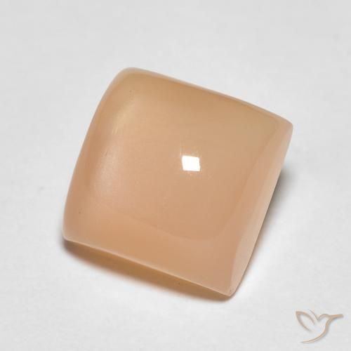 Pierre de lune Orange moyen naturelle Carré, 2.28 ct, Translucide