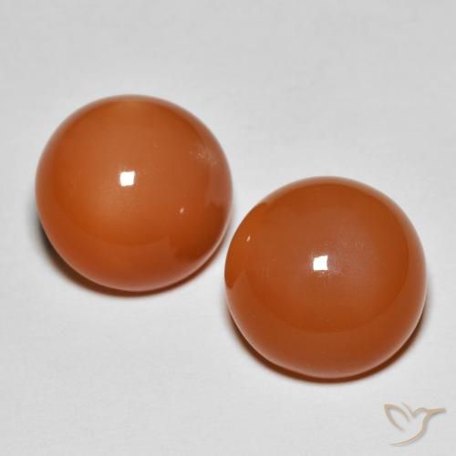 10.76ctw Naturel Orange rougeâtre Pierre de lune, Tour, Opaque