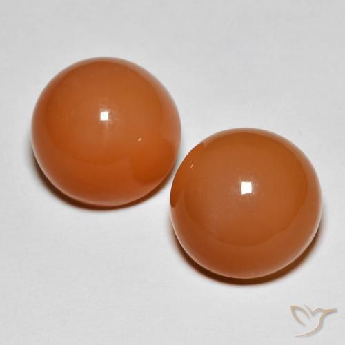 12.55ctw Naturel Orange foncé Pierre de lune, Tour, Translucide