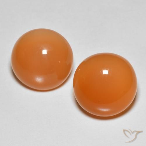 8.82ctw Naturel Orange abricot chaud Pierre de lune, Tour, Translucide