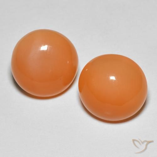 8.46ctw Naturel Orange moyen Pierre de lune, Tour, Translucide