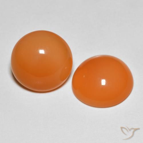 Achetez naturel 7.76ct Orange abricot chaud Pierre de Lune gems, Coupe roude, En provenance Inde chez GemSelect. En stock, livraison internationale!
