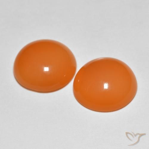 Achetez naturel 7.76ct Orange abricot chaud Pierre de Lune gems, Coupe roude, En provenance Inde chez GemSelect. En stock, livraison internationale!
