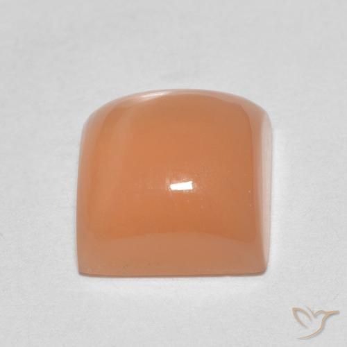 Pierre de lune Orange cantaloup naturelle Carré, 2.06 ct, Translucide