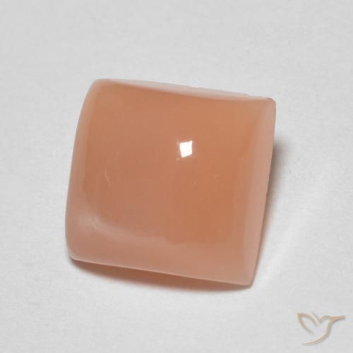 Pierre de lune Orange pêche léger naturelle Carré, 1.92 ct, Translucide