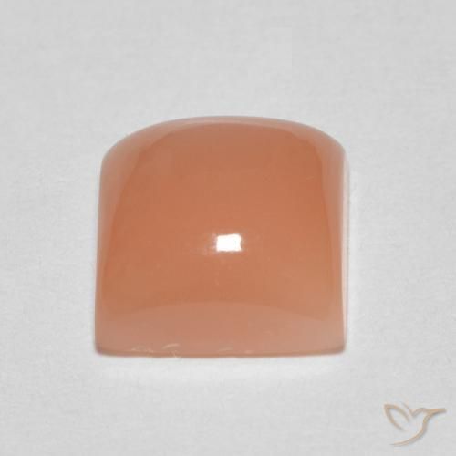Pierre de lune Orange pêche léger naturelle Carré, 1.92 ct, Translucide