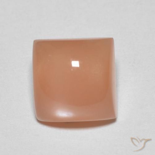 1.85ct Naturel Pêche Orange Pierre de lune, Carré, Translucide