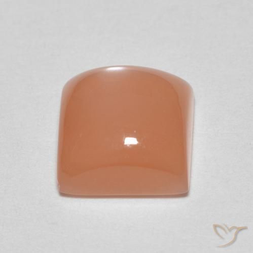 Pierre de lune Pêche Orange naturelle Carré, 1.85 ct, Translucide