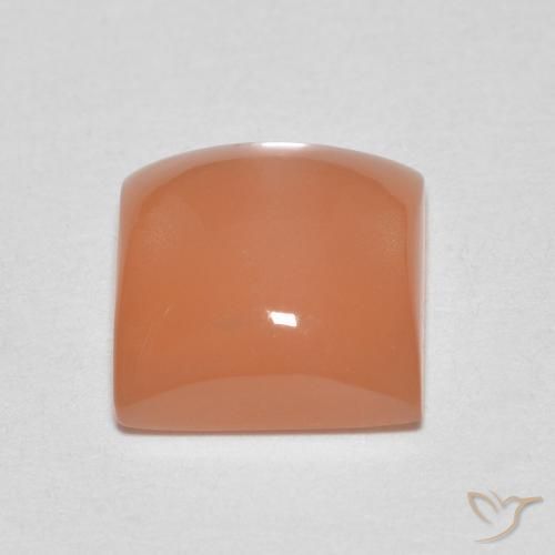 Pierre de lune Orange cantaloup naturelle Carré, 1.82 ct, Translucide