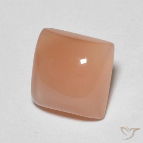 Pierre de lune Orange cantaloup naturelle Carré, 1.79 ct, Translucide