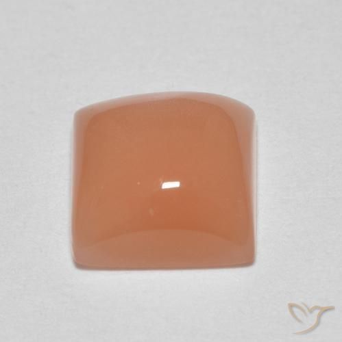 Pierre de lune Orange cantaloup naturelle Carré, 1.79 ct, Translucide