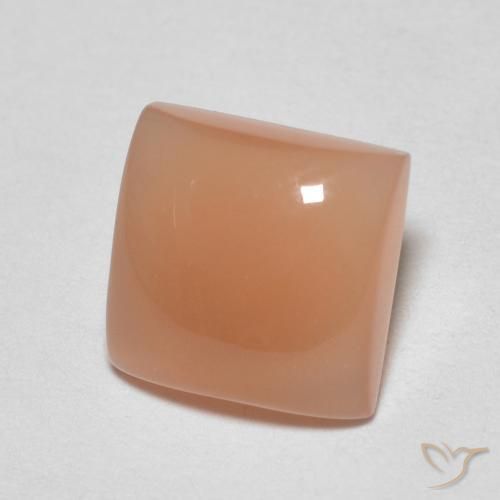 Pierre de lune Orange cantaloup naturelle Carré, 1.70 ct, Translucide