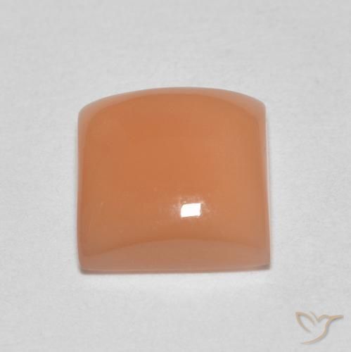 Pierre de lune Orange cantaloup naturelle Carré, 1.70 ct, Translucide