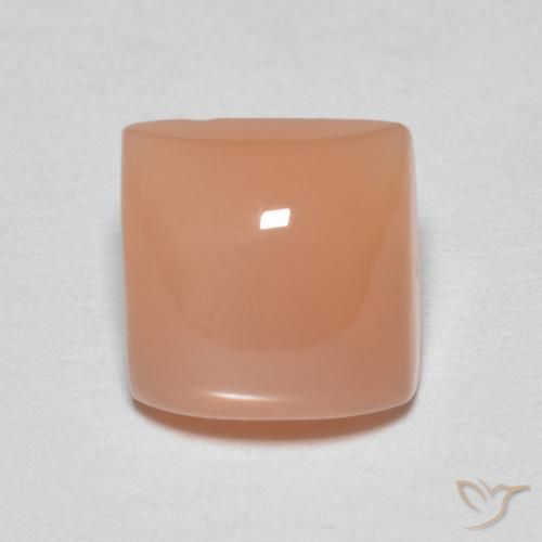 Pierre de lune Orange pêche léger naturelle Carré, 1.81 ct, Translucide