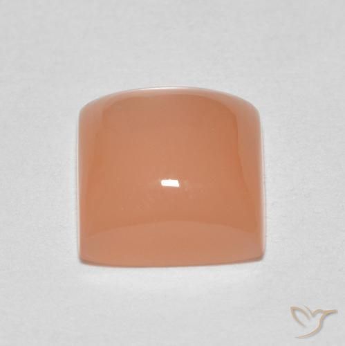 Pierre de lune Orange pêche léger naturelle Carré, 1.81 ct, Translucide