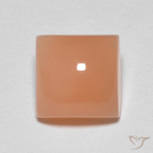 Pierre de lune Orange cantaloup naturelle Carré, 2.09 ct, Translucide