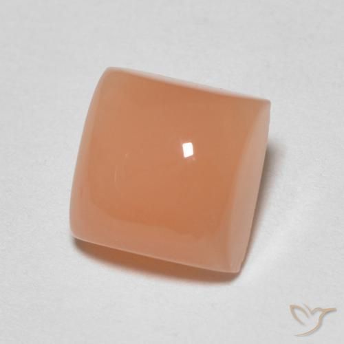 Pierre de lune Orange cantaloup naturelle Carré, 2.09 ct, Translucide