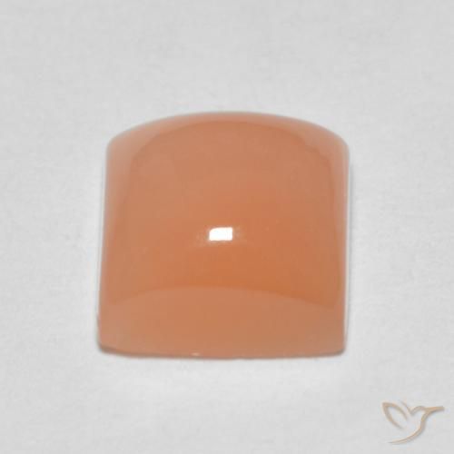 Pierre de lune Orange cantaloup naturelle Carré, 2.09 ct, Translucide