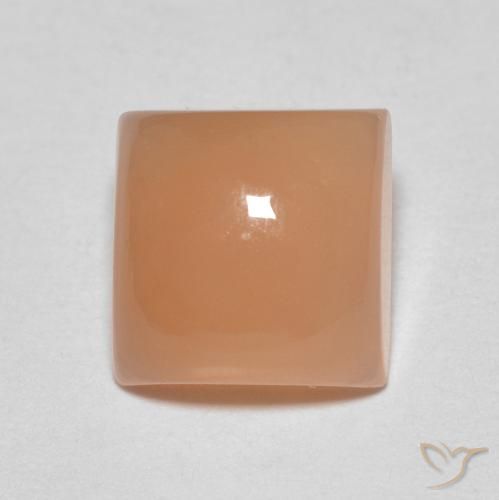 Pierre de lune Orange cantaloup naturelle Carré, 2.01 ct, Translucide