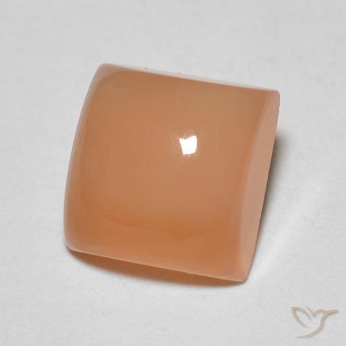 Pierre de lune Orange cantaloup naturelle Carré, 2.01 ct, Translucide